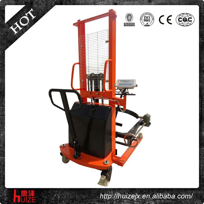 半電動(dòng)稱(chēng)重油桶車(chē)（夾鐵桶，手搖翻轉倒料）