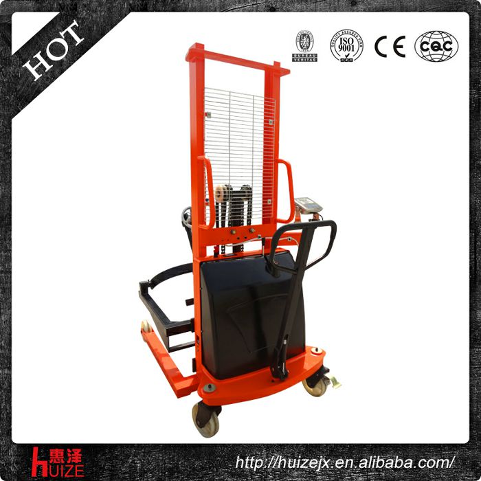 半電動(dòng)稱(chēng)重油桶車(chē)（夾鐵桶，手搖翻轉倒料）